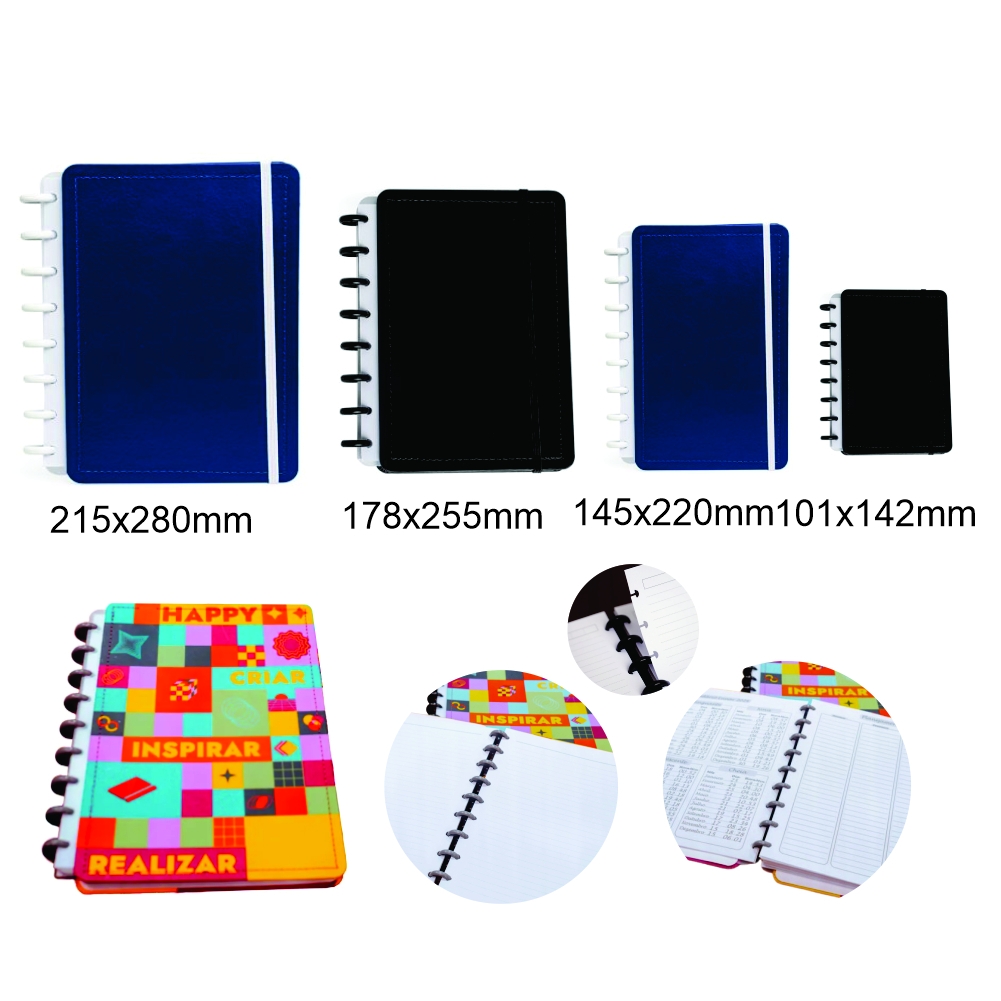 Caderno Disco Personalizado Liso ou cromia